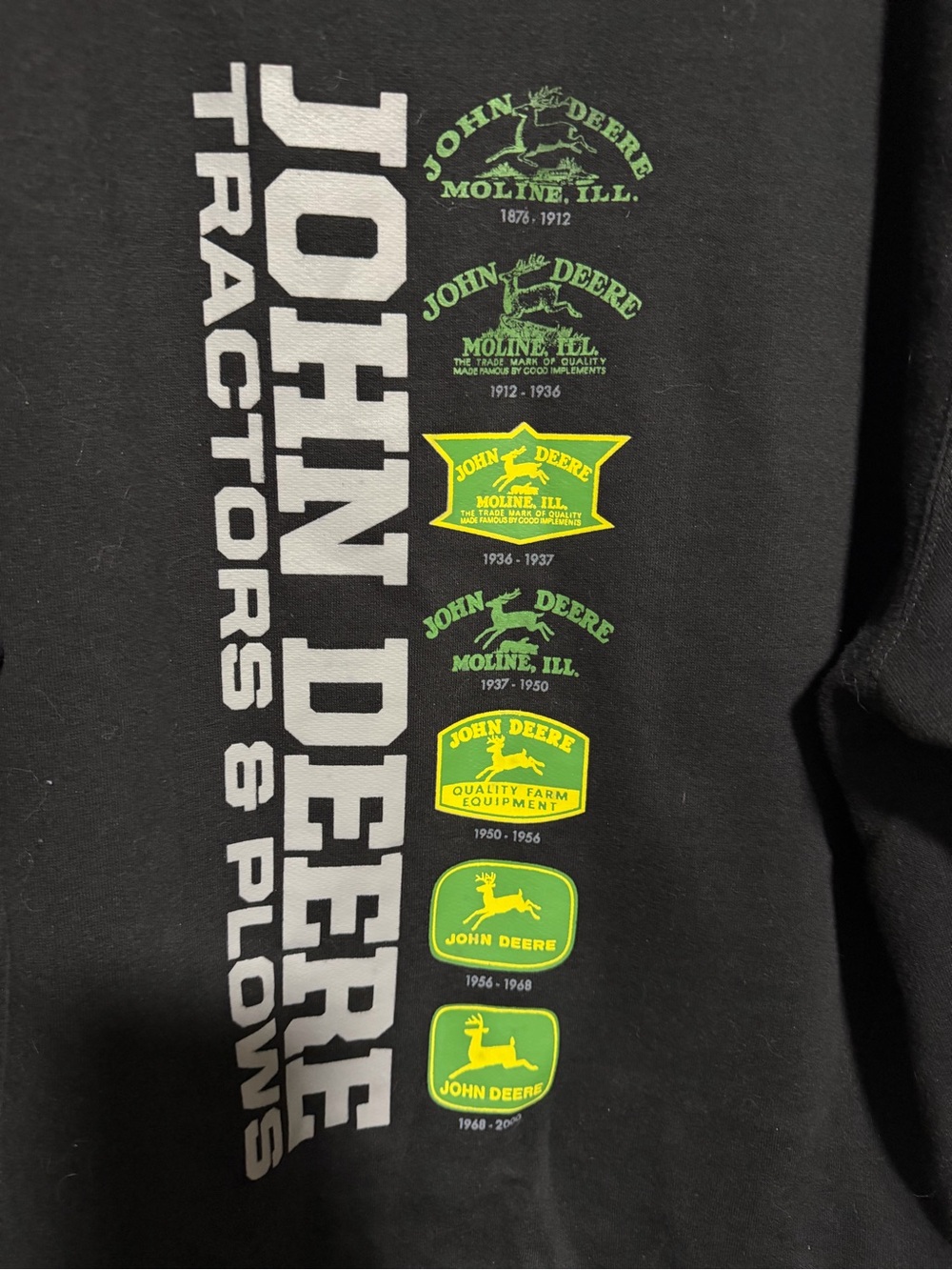 John Deere Black Hoodie with Green Logo. Size L - Picture 3 of 4